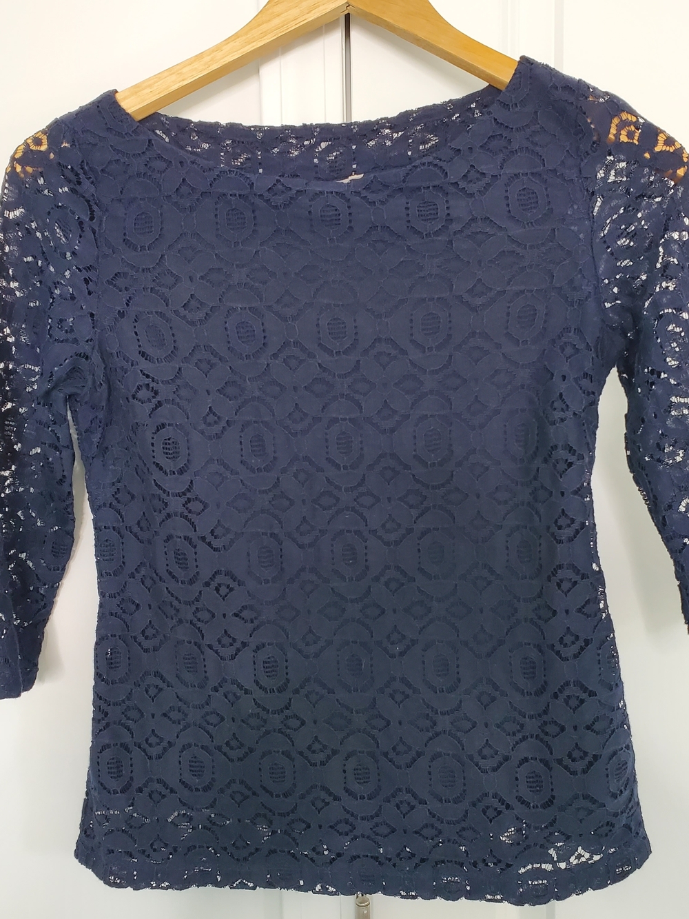 Banana Republic Women's Lace Blouse, Navy (Size 0P)